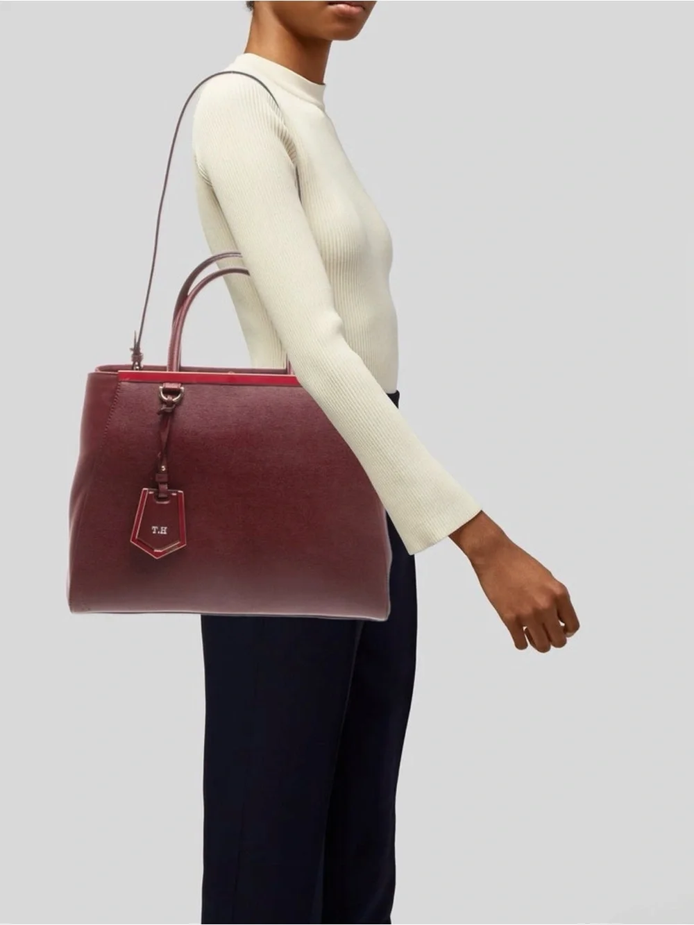 Fendi  2Jours Leather Top-Handle Tote